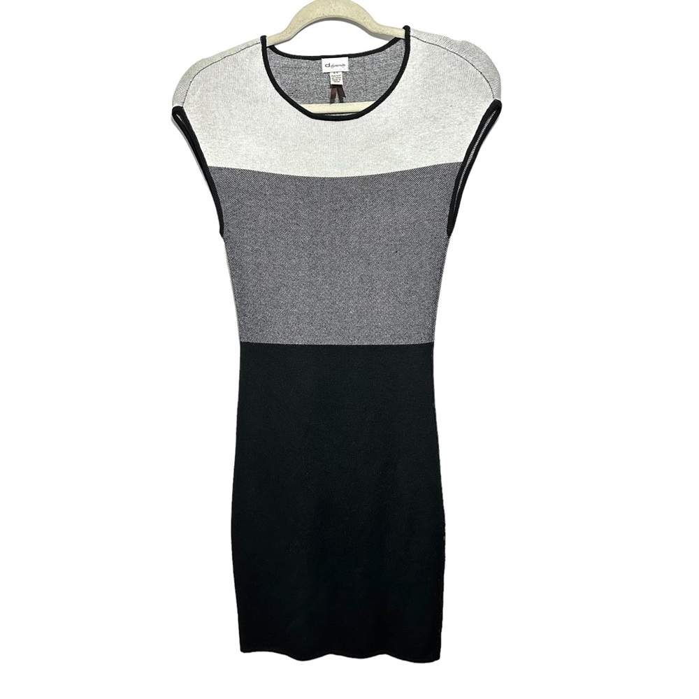 d Dynamite Womens Size S Color Block Dress Sleeveless Knit Soft Black Gray